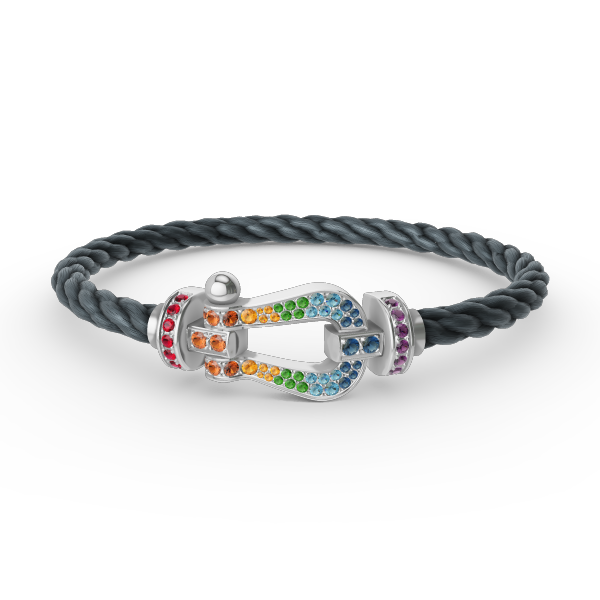 [Mystic]FORC ラージホースシュー カラードダイアモンド ブレスレット シルバー