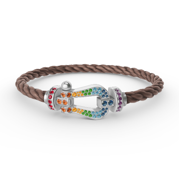 [Mystic]FORC ラージホースシュー カラードダイアモンド ブレスレット シルバー
