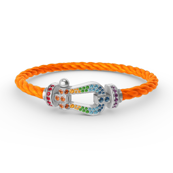 [Mystic]FORC ラージホースシュー カラードダイアモンド ブレスレット シルバー