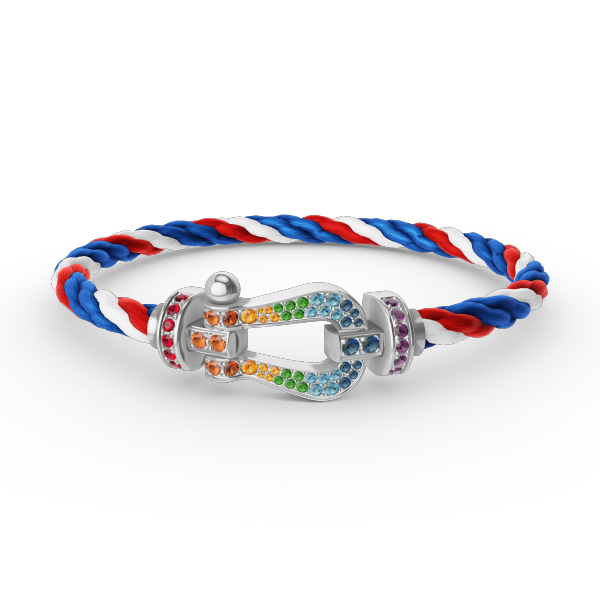 [Mystic]FORC ラージホースシュー カラードダイアモンド ブレスレット シルバー