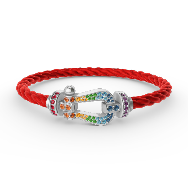 [Mystic]FORC ラージホースシュー カラードダイアモンド ブレスレット シルバー