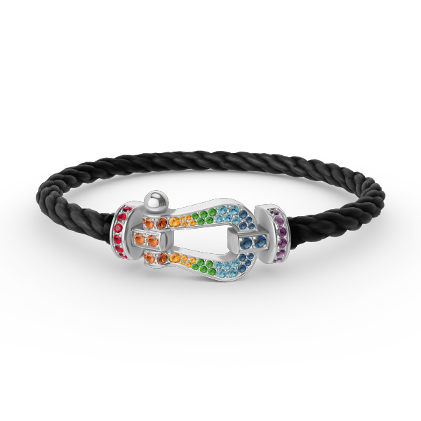 [Mystic]FORC ラージホースシュー カラードダイアモンド ブレスレット シルバー