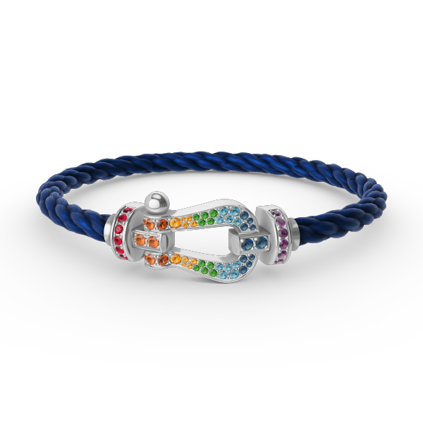 [Mystic]FORC ラージホースシュー カラードダイアモンド ブレスレット シルバー
