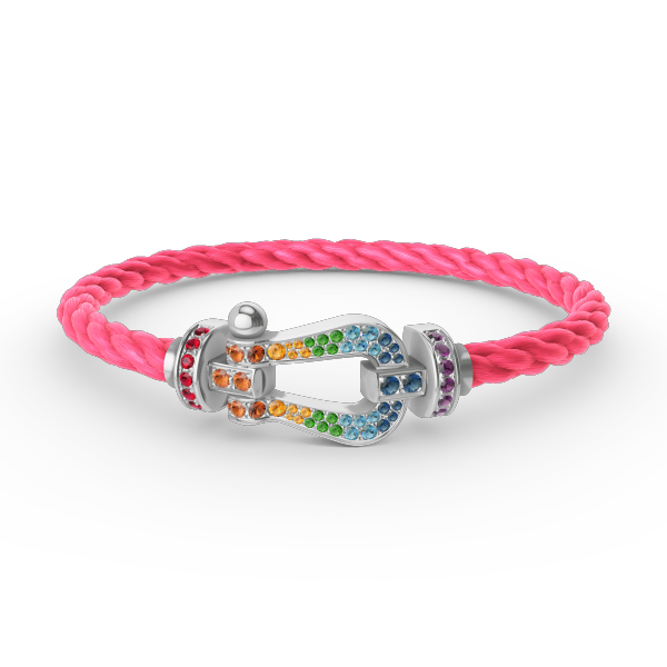 [Mystic]FORC ラージホースシュー カラードダイアモンド ブレスレット シルバー