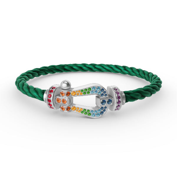 [Mystic]FORC ラージホースシュー カラードダイアモンド ブレスレット シルバー