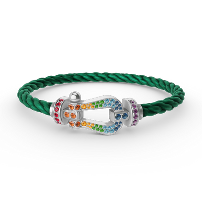 [Mystic]FORC ラージホースシュー カラードダイアモンド ブレスレット シルバー
