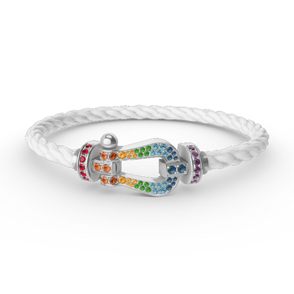 [Mystic]FORC ラージホースシュー カラードダイアモンド ブレスレット シルバー