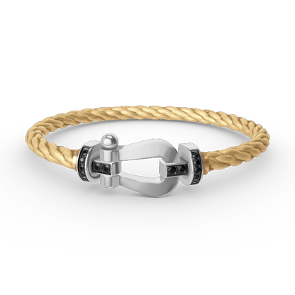 [Mystic]FORCE LARGE HORSESHOE BLACK DIAMOND BRACELET SILVER