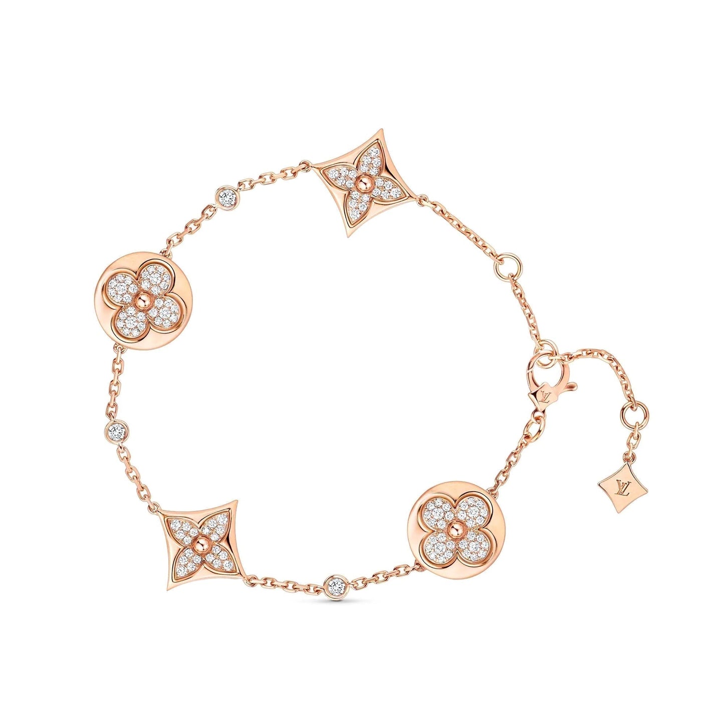 [Mystic]STAR AND SUN 4 MOTIFS GOLD DIAMONDS BRACELET