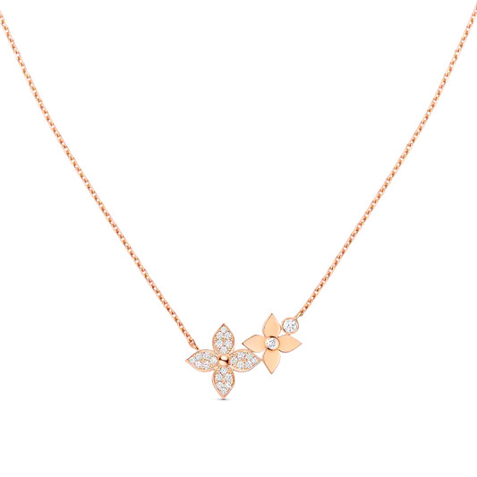 [Mystic]星の花のネックレス ピンクゴールド ダイヤモンド
