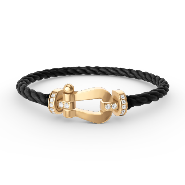 [Mystic]FORCE LARGE HORSESHOE HALF DIAMOND BRACELET GOLD