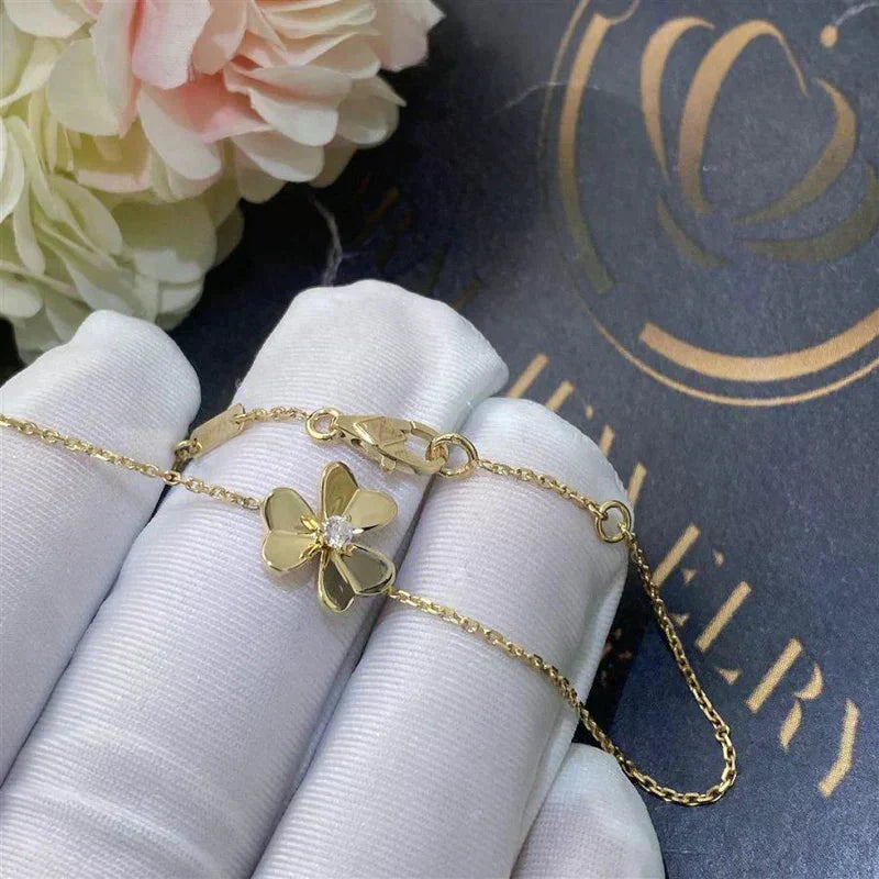[Mystic] FRIVOLE GOLD FLOWER PINK MALACHITE BRACELET