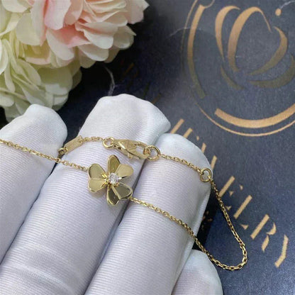 [Mystic] FRIVOLE GOLD FLOWER PINK MALACHITE BRACELET