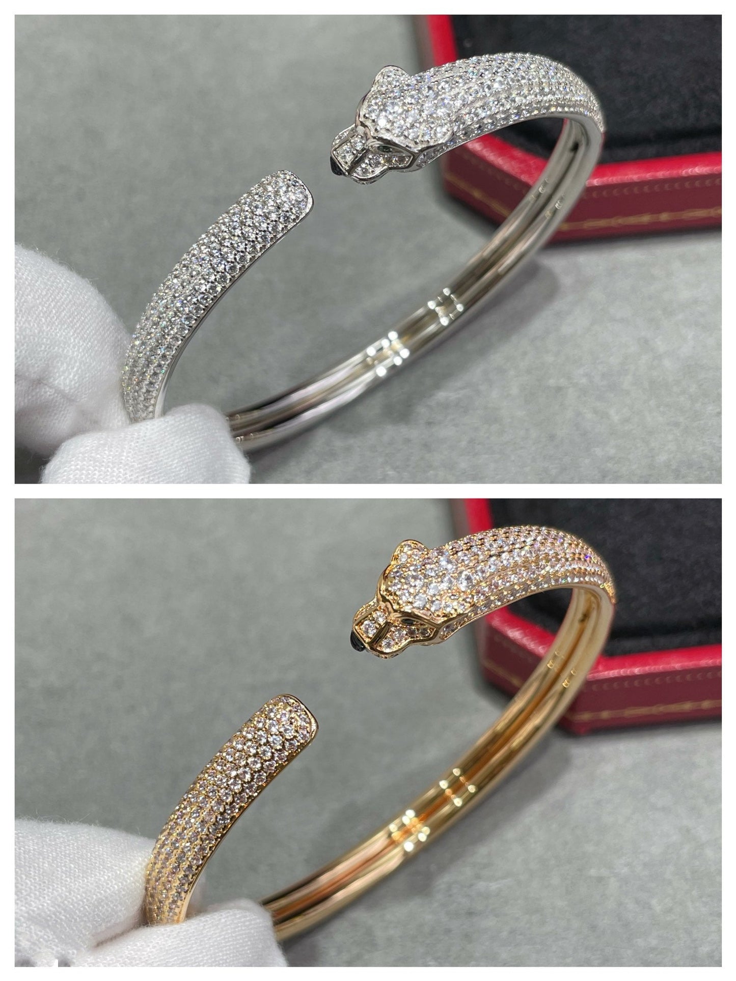 [Mystic]パンテール フルダイヤモンド オープンブレスレット