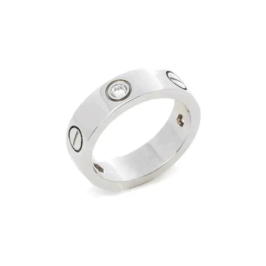 [Mystic]ラブリング 5.5MM 3ダイヤモンド シルバー